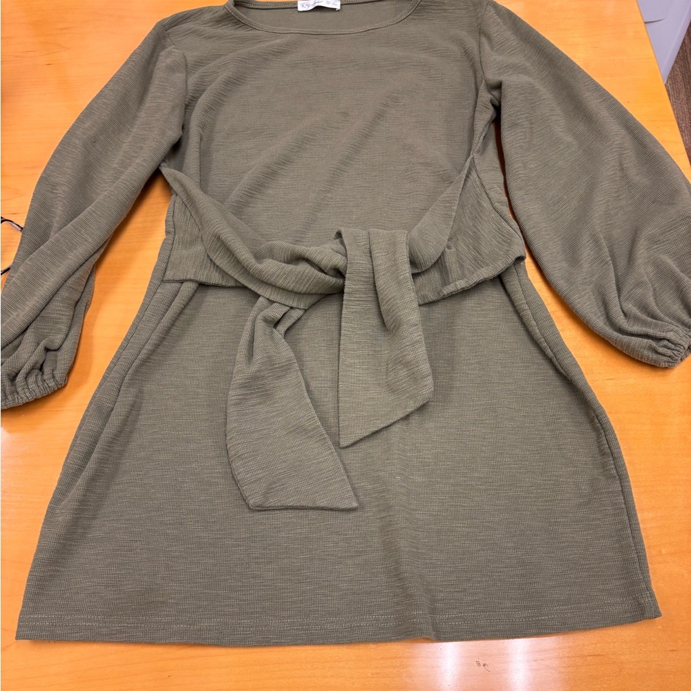 Army Green tie dress